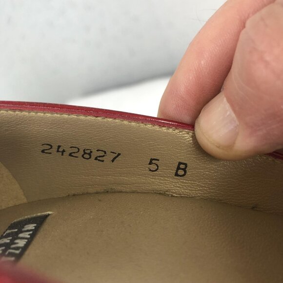 Stuart Weitzman Shoes Womens Size 5 Red Patent Leather Pointed Toe Dress Heels - Picture 3 of 16